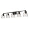 Z-Lite Analia Vanity, 5-Light, 45.75 In.W x 7.5 In.L x 9.25 In.H, Matte Black/Clear Ribbed 1101-5V-MB - alternate 7